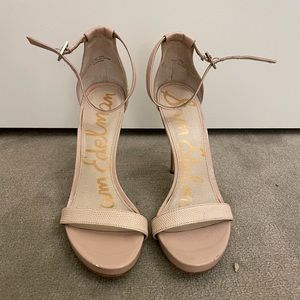 Sam Edelman Cream/Beige Leather Strappy Sandals- 8
